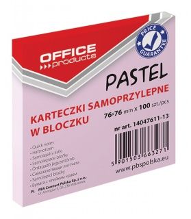 Office Products Notes samoprzylepny 76x76, rózowy pastelowy (14047611-13)