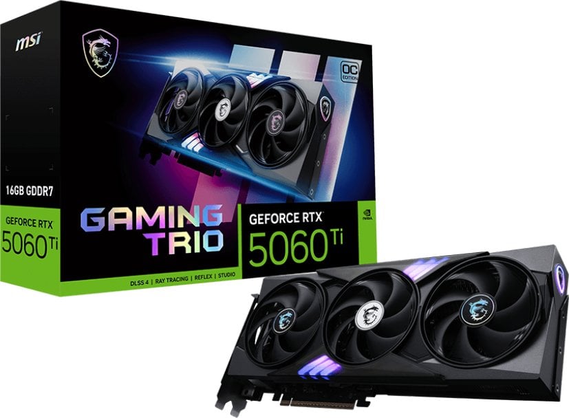 Karta graficzna MSI GeForce RTX 5060 Ti Gaming Trio OC 16GB GDDR7 DLSS4