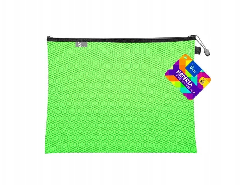 Koperta B5 z suwakiem metalowym zielona BT608-Z tetis