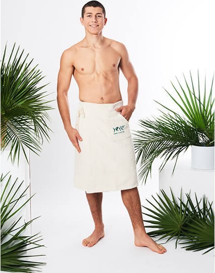 Yeye Kilt frotte z kieszenią wiązany OEKO-TEX* YEYE Made in Nature S/M Biały