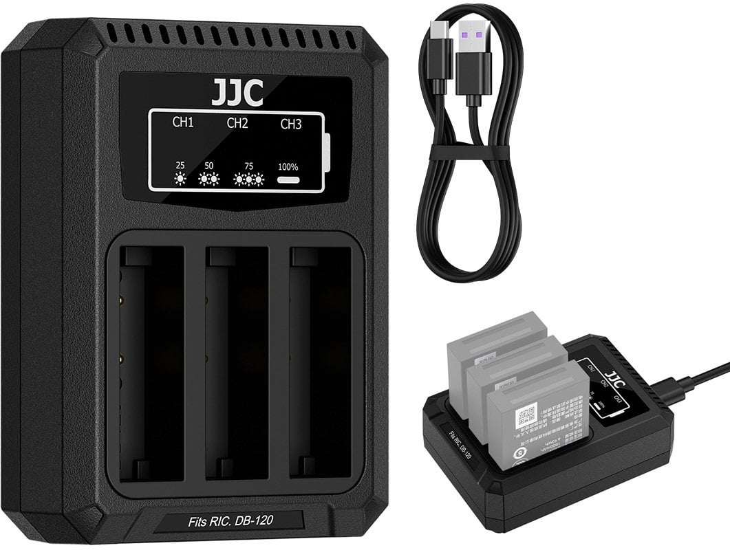 Potrójna Ładowarka Usb Na 3x Akumulator Bateria Db-120 Db120 Do Ricoh Gr Iv / Dch-db120tc