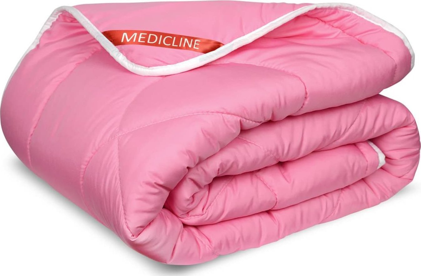 AIO Europe Kołdra całoroczna, mikrofibra różowa pikowana niciowo 160 x 200 cm