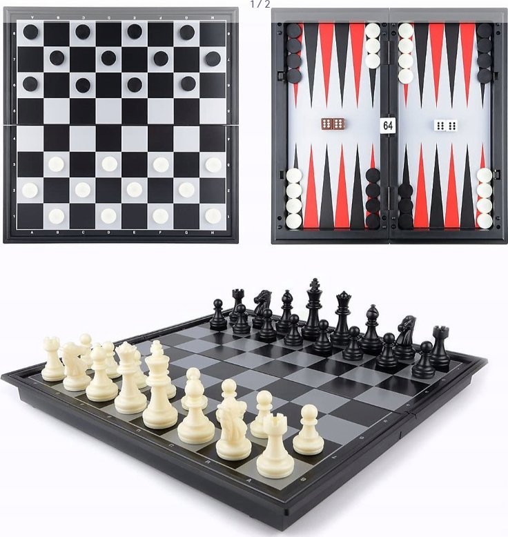 Szachy 3w1 magnet.plast.31,5x31,5cm WKGRA-7 17905