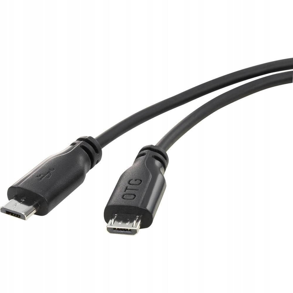 Renkforce RF-4079670, 0.15 m, Micro-USB B, Micro-USB B, USB 1.0, 480 Mbit/s, Black