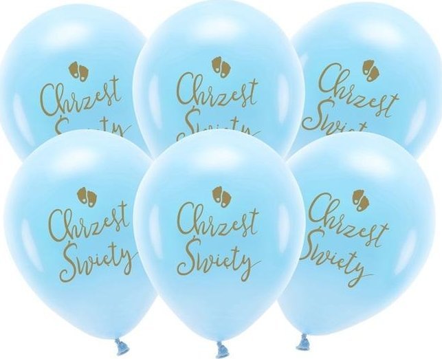 Balony Eco Chrzest Święty błękit 33cm 6szt