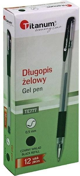 Penac Długopis żelowy 0,5mm czarny (12szt)