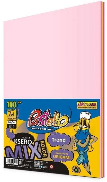 Papier ksero A4 80g 5 kolorów różowych 100 arkuszy