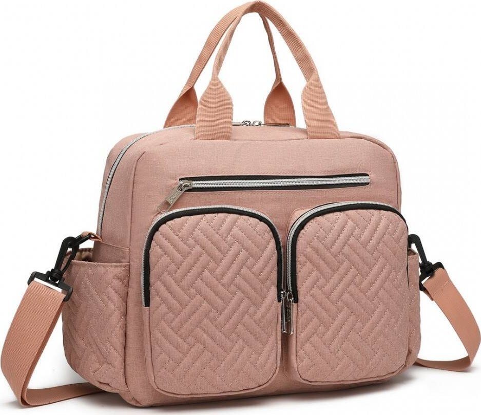 Kono KONO Torba do wózka Organizer dla Mamy Taty Rodzica Dziecka pojemna różowa