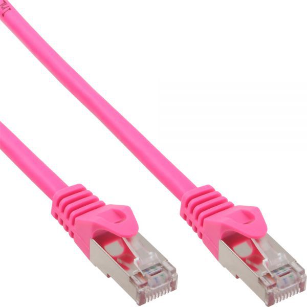 InLine Patchcord SF/UTP, Cat.5e, różowy 0.25m (72522M)