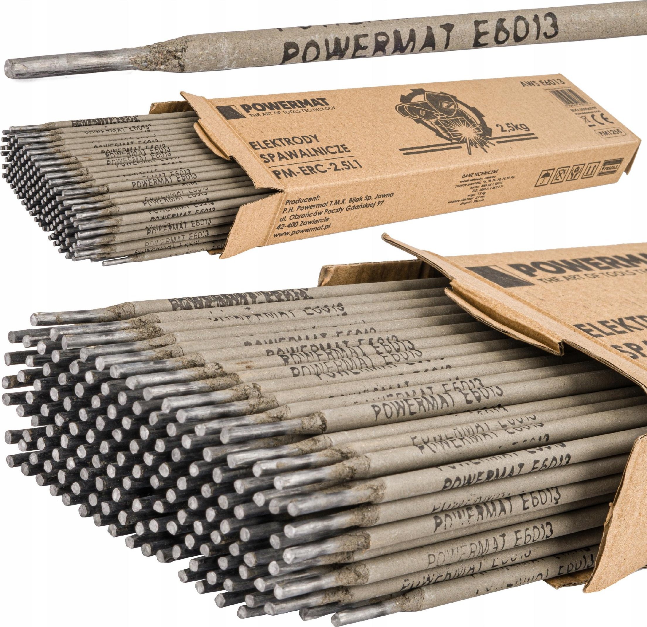 Powermat ELEKTRODY SPAWALNICZE RUTYLOWE 2,5mm 2,5KG ELEKTRODA DO SPAWANIA MMA