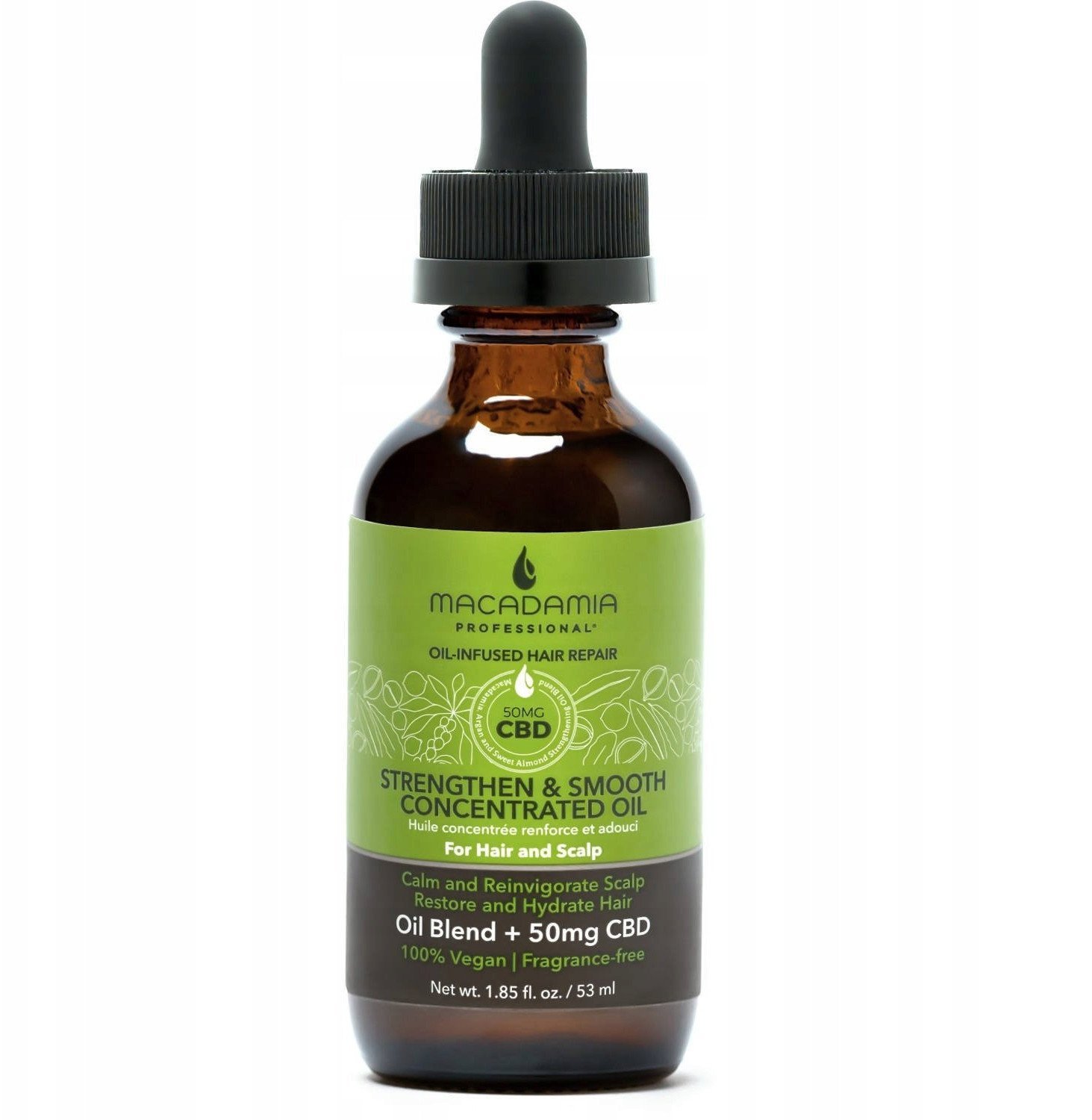 MACADAMIA PROFESSIONAL_Strenghten & Smooth Concentated Oil + CBD 50mg skoncentrowany olejek do włosów i skóry głowy 53ml