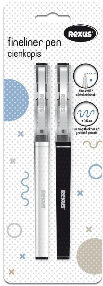 Cienkopisy z niebieskim wkładem 2szt