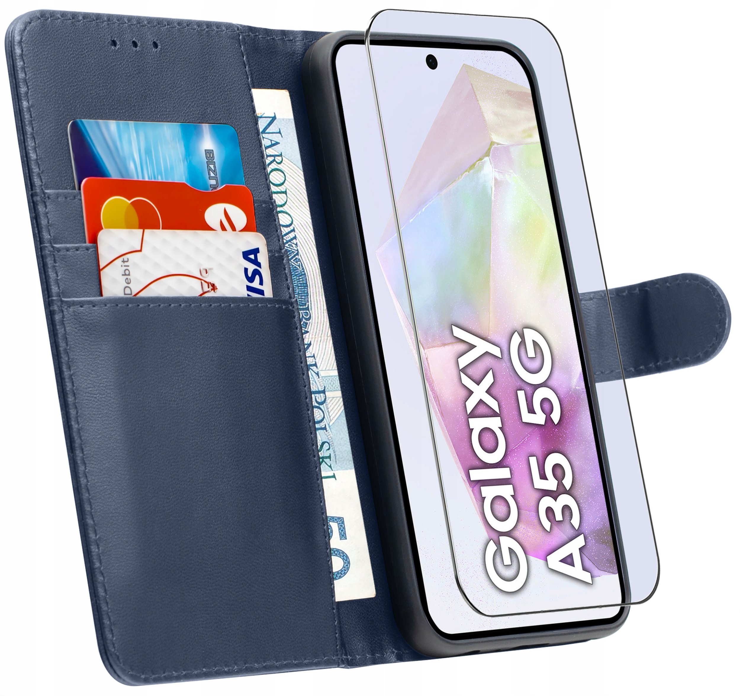 ETUI do Samsung A35 5G | SKÓRZANE PORTFEL BOOK TOKRA CASE CLASSIC + SZKŁO