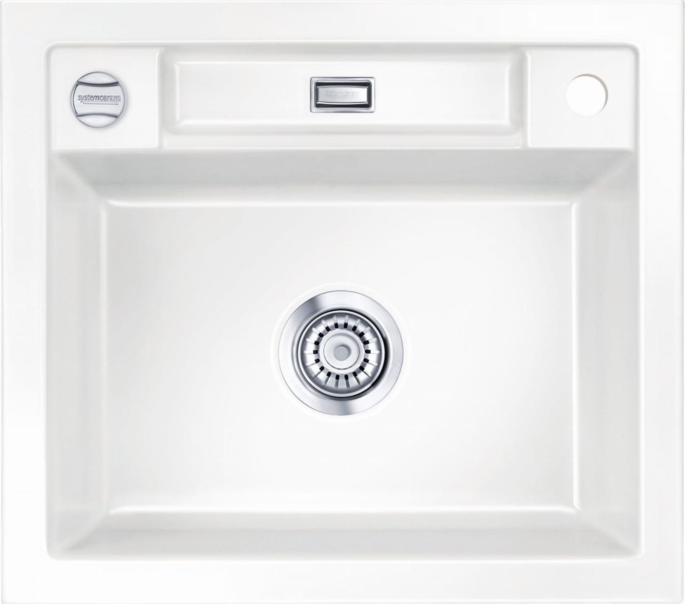Zlewozmywak SYSTEMCERAM Systemceram Bela 57 Gronland, zlewozmywak ceramiczn, korek manualny