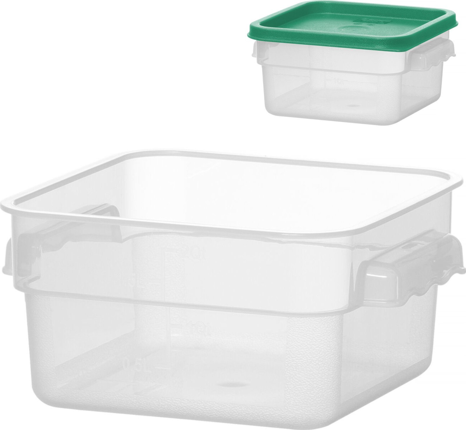 Hendi Pojemnik spożywczy do przechowywania żywności z podziałką 1.9 l 190 x 190 x 95 mm - Hendi 870907 Pojemnik spożywczy do przechowywania żywności z