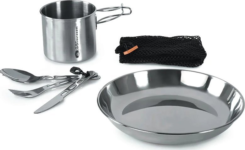 GSI Outdoors Zestaw naczyń turystycznych GSI Outdoors Glacier Stainless 1 person Set Uniwersalny
