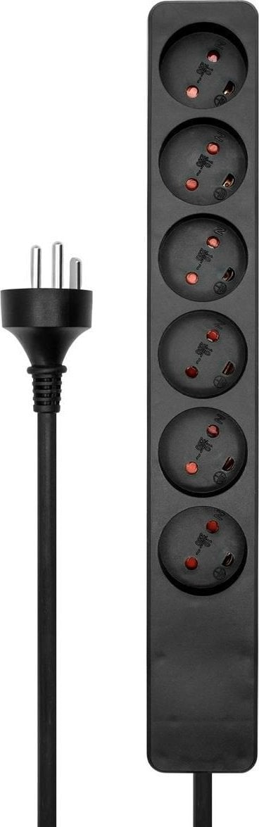 Kabel zasilający MicroConnect Danish Power Strip 6-way