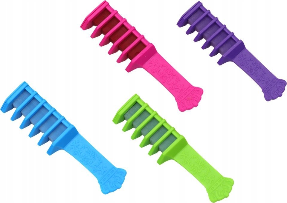 LeanToys Zestaw Do farbowania włosów Grzebienie Kreda 5szt Kolorowe