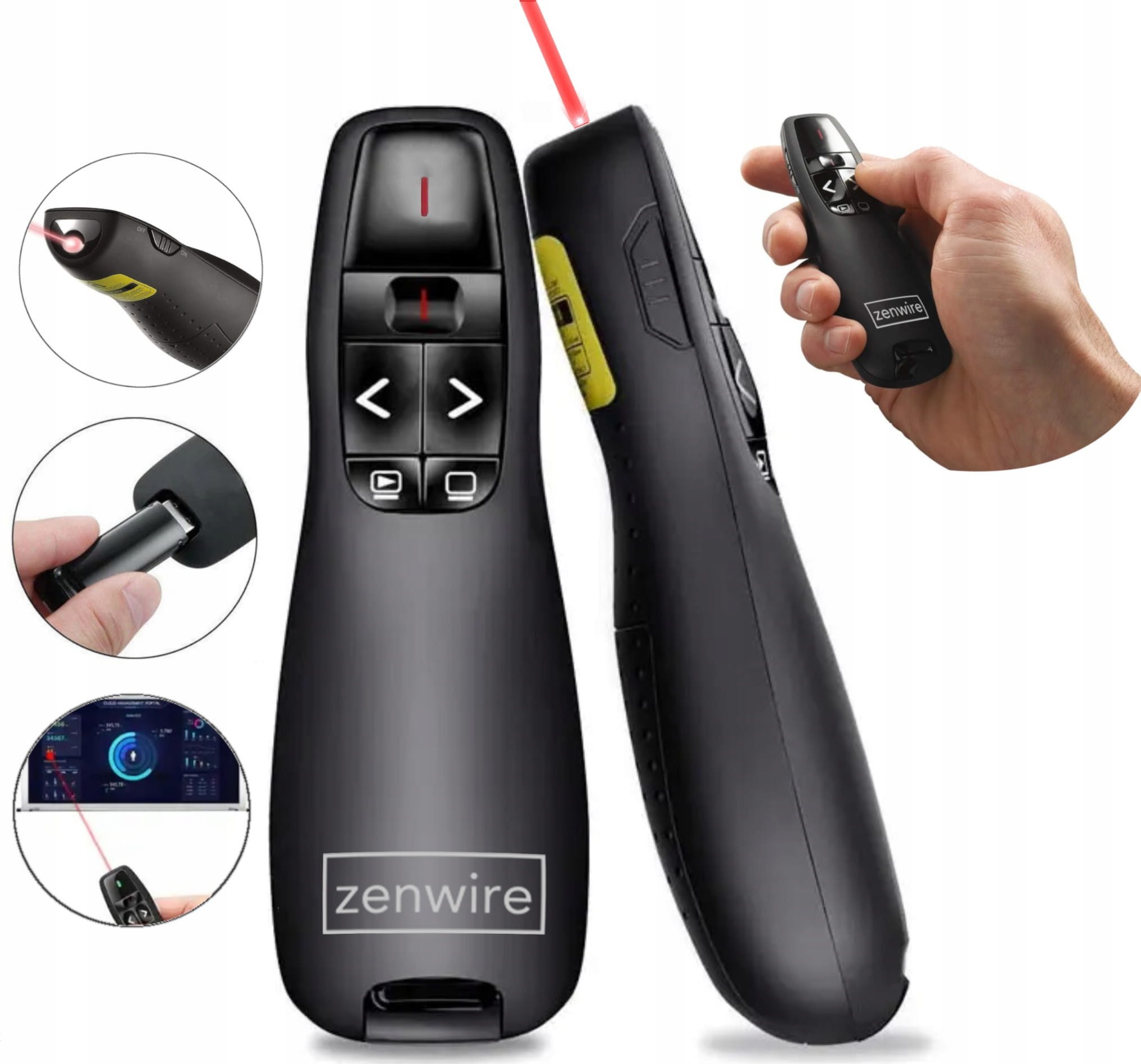 Zenwire WSKAŹNIK LASEROWY BEZPRZEWODOWY PILOT DO PREZENTACJI LASER USB S15