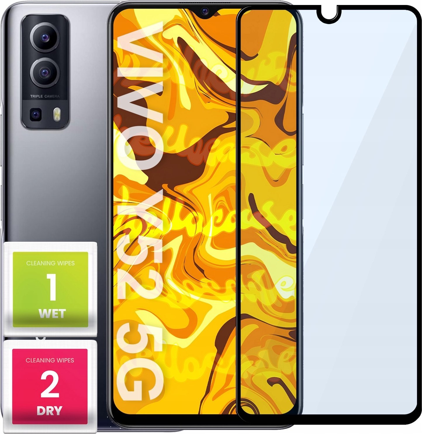 Hello Case SZKŁO HARTOWANE DO VIVO Y52 5G PEŁNE NA CAŁY EKRAN SZKIEŁKO OCHRONNE SZYBKA