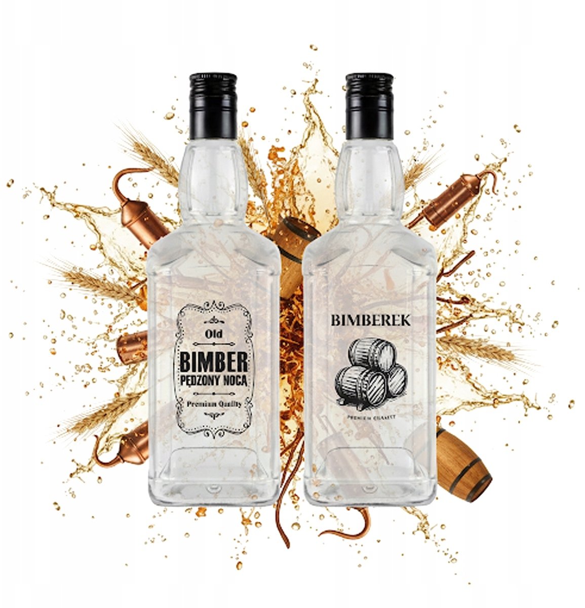 Butelka szklana DANIELS 700 ml Z NADRUKIEM NA BIMBER butelki na prezent