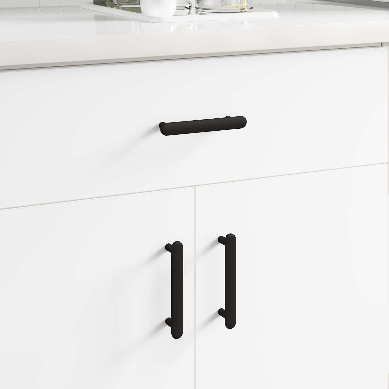 vidaXL Uchwyt do szafki 2 pcs Czarny 121 x 16.6 x 28.3 mm Żelazo