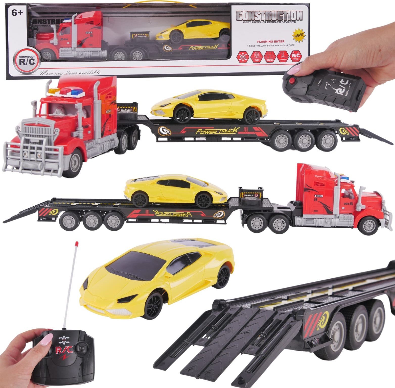 ProNice Laweta Transporter Ciężarówka Samochód Zdalnie Sterowane Efekty Świetlne