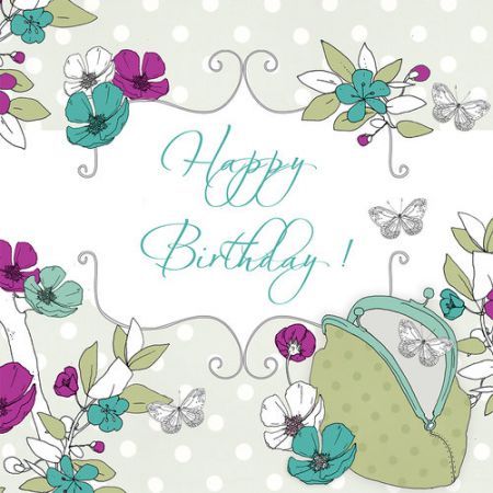 Clear Creation Karnet Swarovski kwadrat CL1508 Urodziny motyle