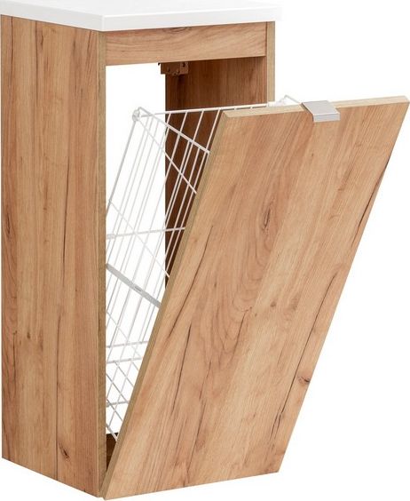 Comad Szafka łazienkowa CAPRI 35 cm dąb z koszem wisząca COMAD