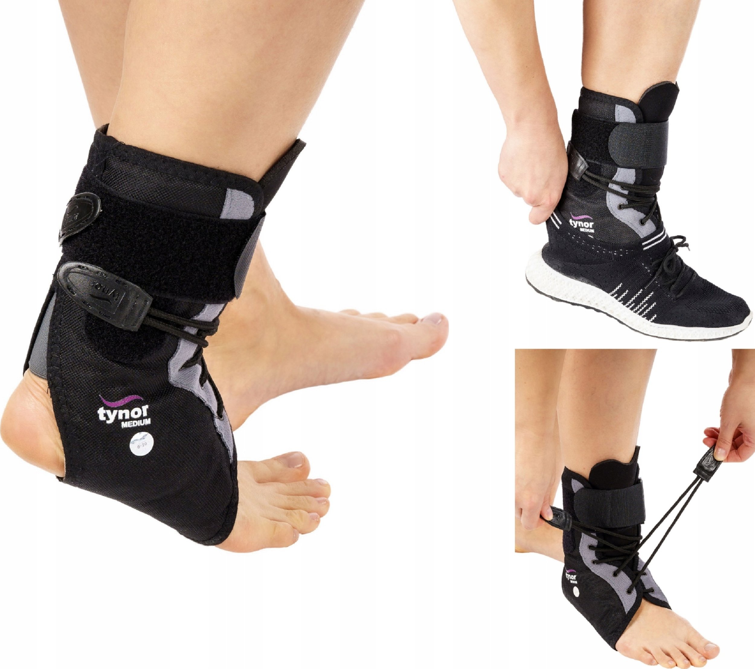 TYNOR ORTEZA STAWU SKOKOWEGO STABILIZATOR KOSTKI SZYNY