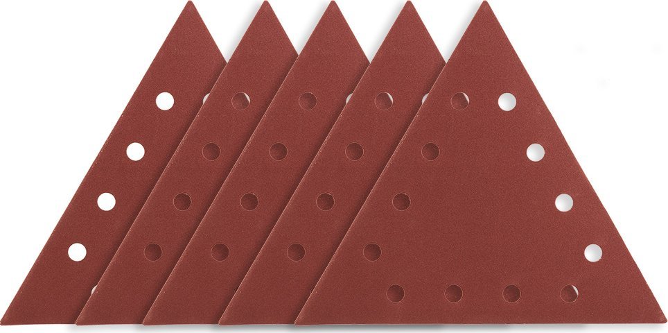 Graphite Papier ścierny na rzep K180, trójkątny z 12 otworami, 5szt do szlifierki 59G264