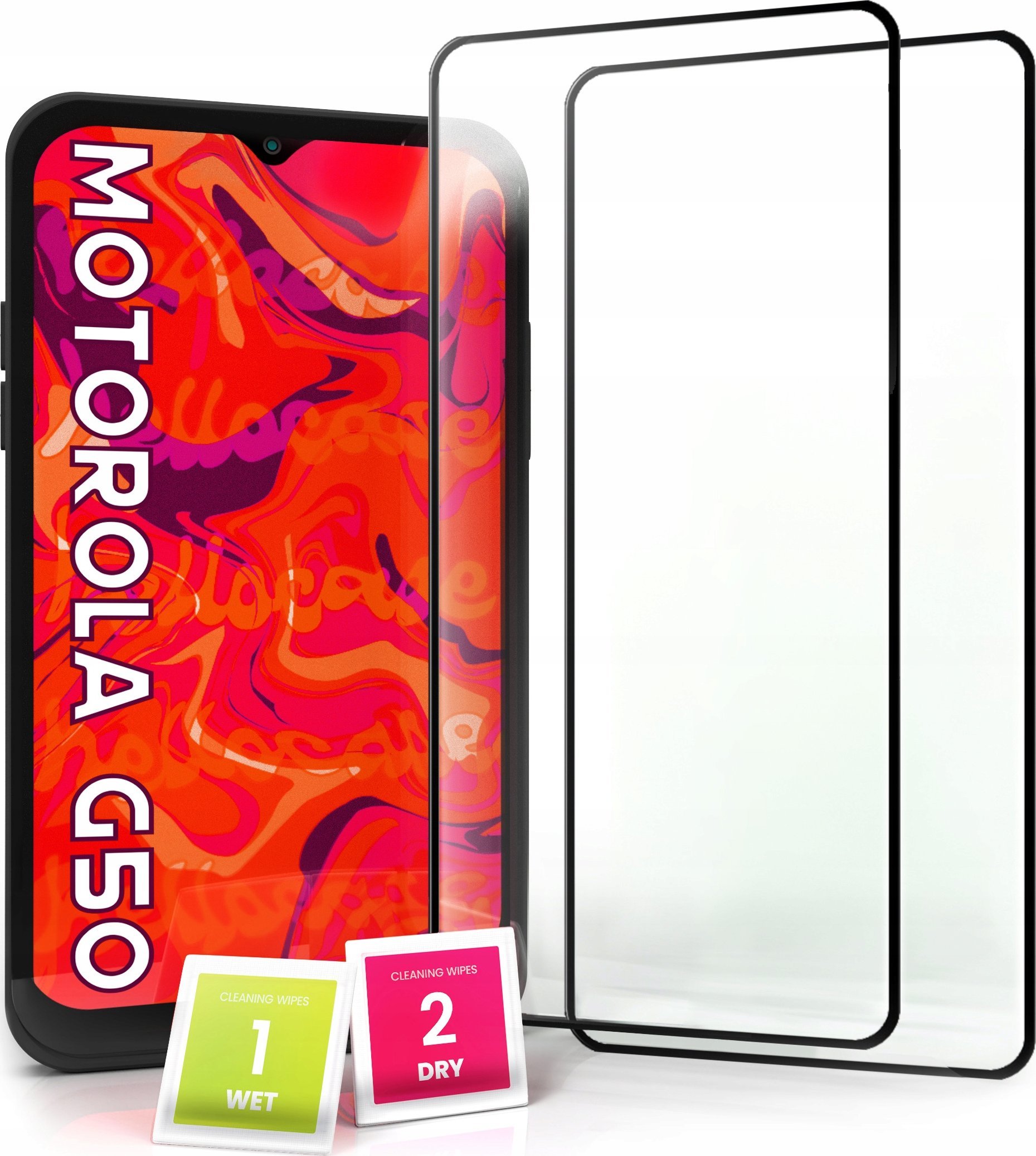 Hello Case 2-pak Szkło Hartowane do Motorola Moto G50 Ochronne Pełne Na cały ekran 5D