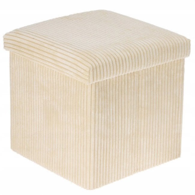 Pufa ze schowkiem sztruksowa TOBO, 38 x 38 x 38 cm