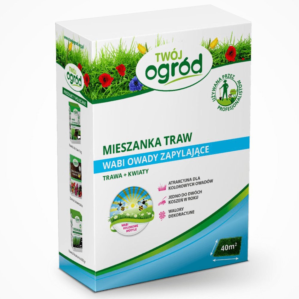 Nasiona trawy i kwiatów Twój Ogród Wabi Owady Zapylające Trawa + Kwiaty 0.5kg na 40m2