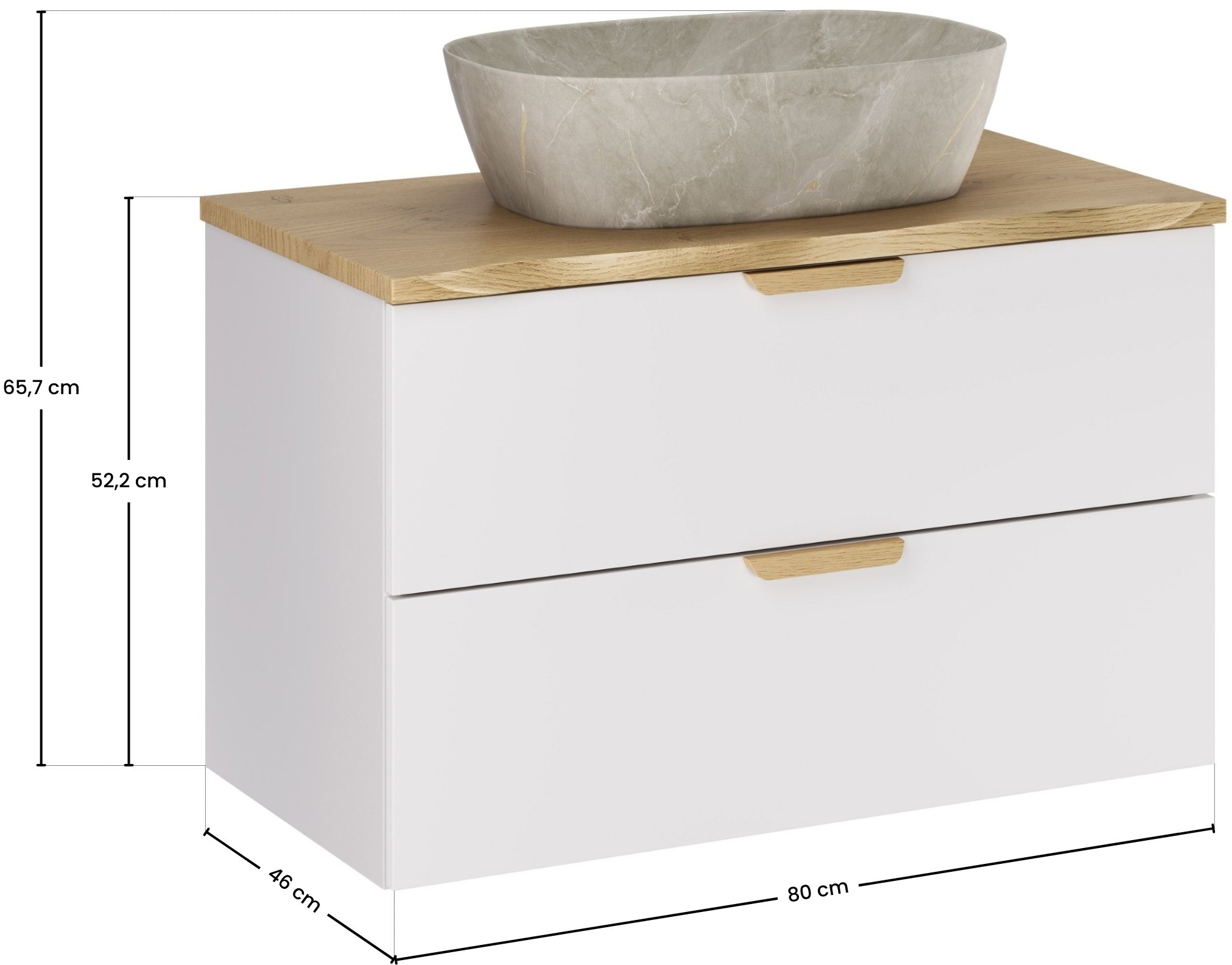 Zestaw meblowy 80cm z blatem i umywalką nablatową Anna