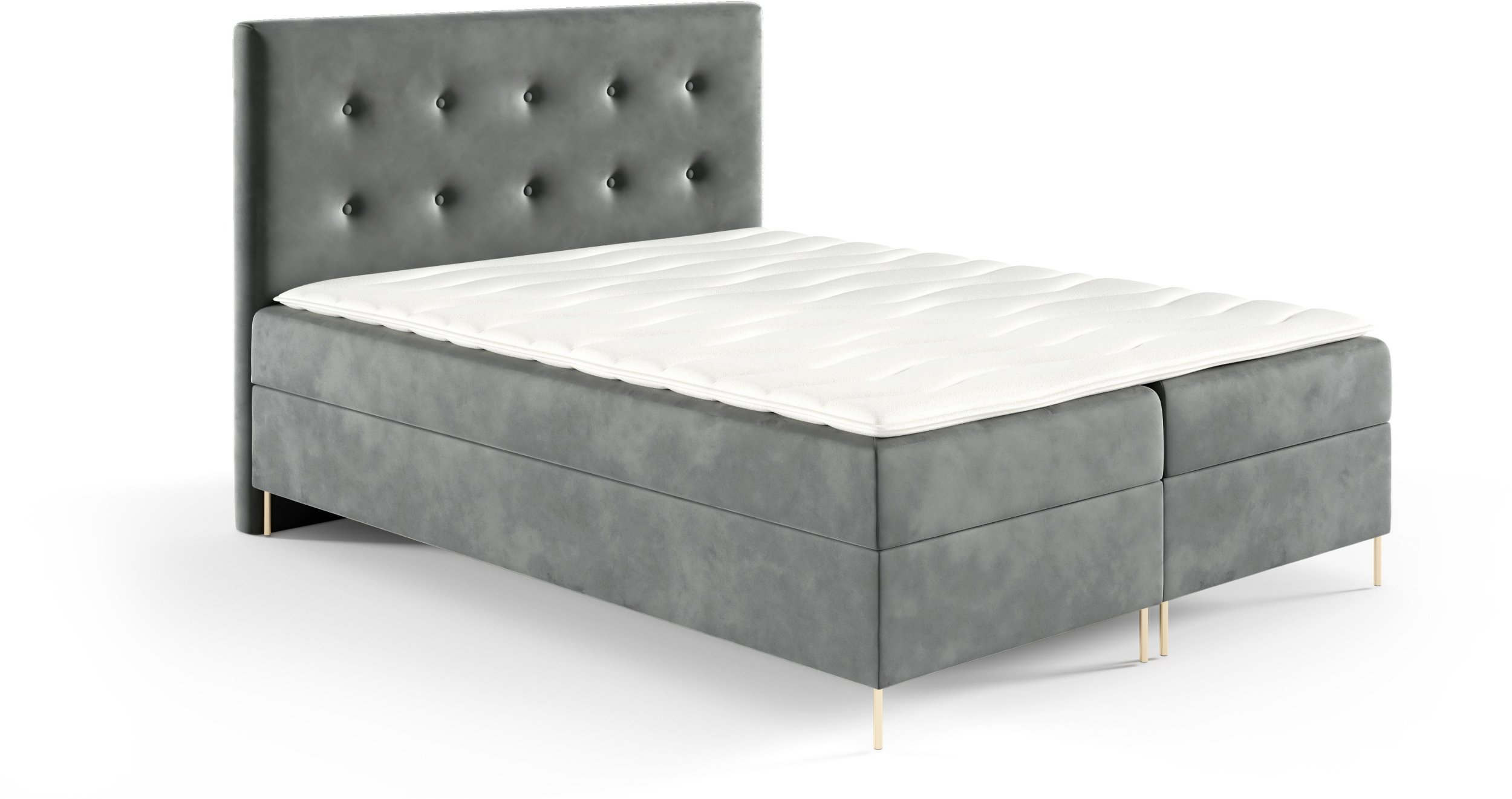 Łóżko kontynentalne Louis Box 120x200 z nogami riviera 91