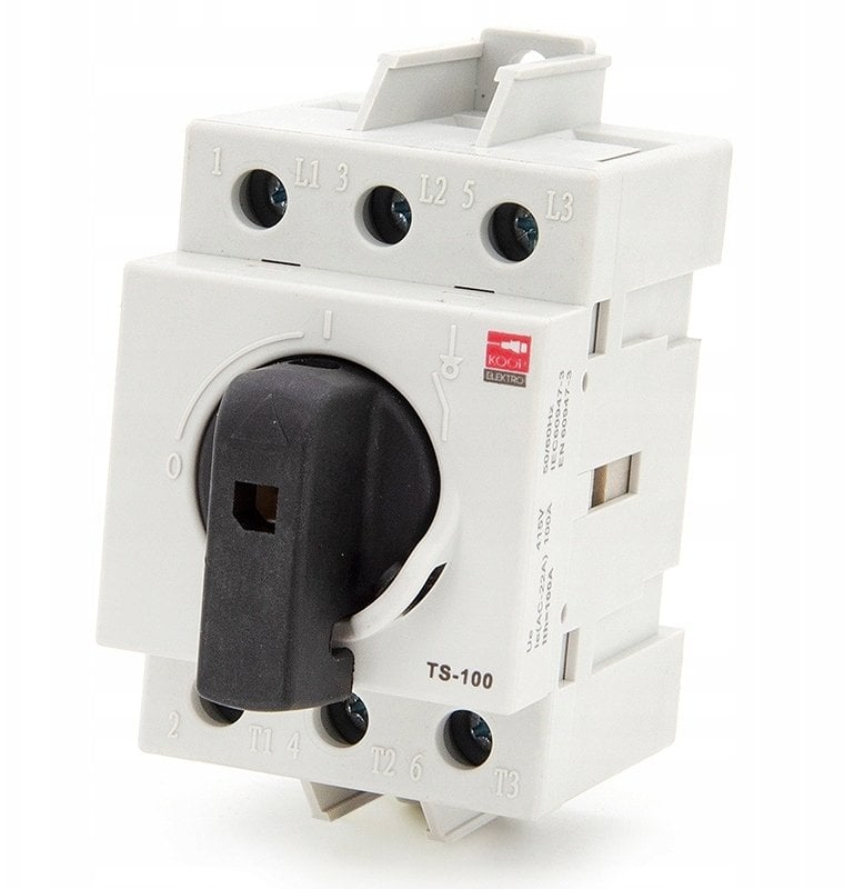 KOOP Elektro Rozłącznik izolacyjny 100A 3P, modułowy wyłącznik TS-100