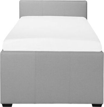 Beliani Łóżko wysuwane tapicerowane 80 x 200 cm jasnoszare MARMANDE