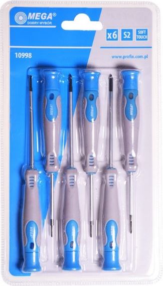Zestaw wkrętaków precyzyjnych S2, Soft Touch, 6szt (10998)