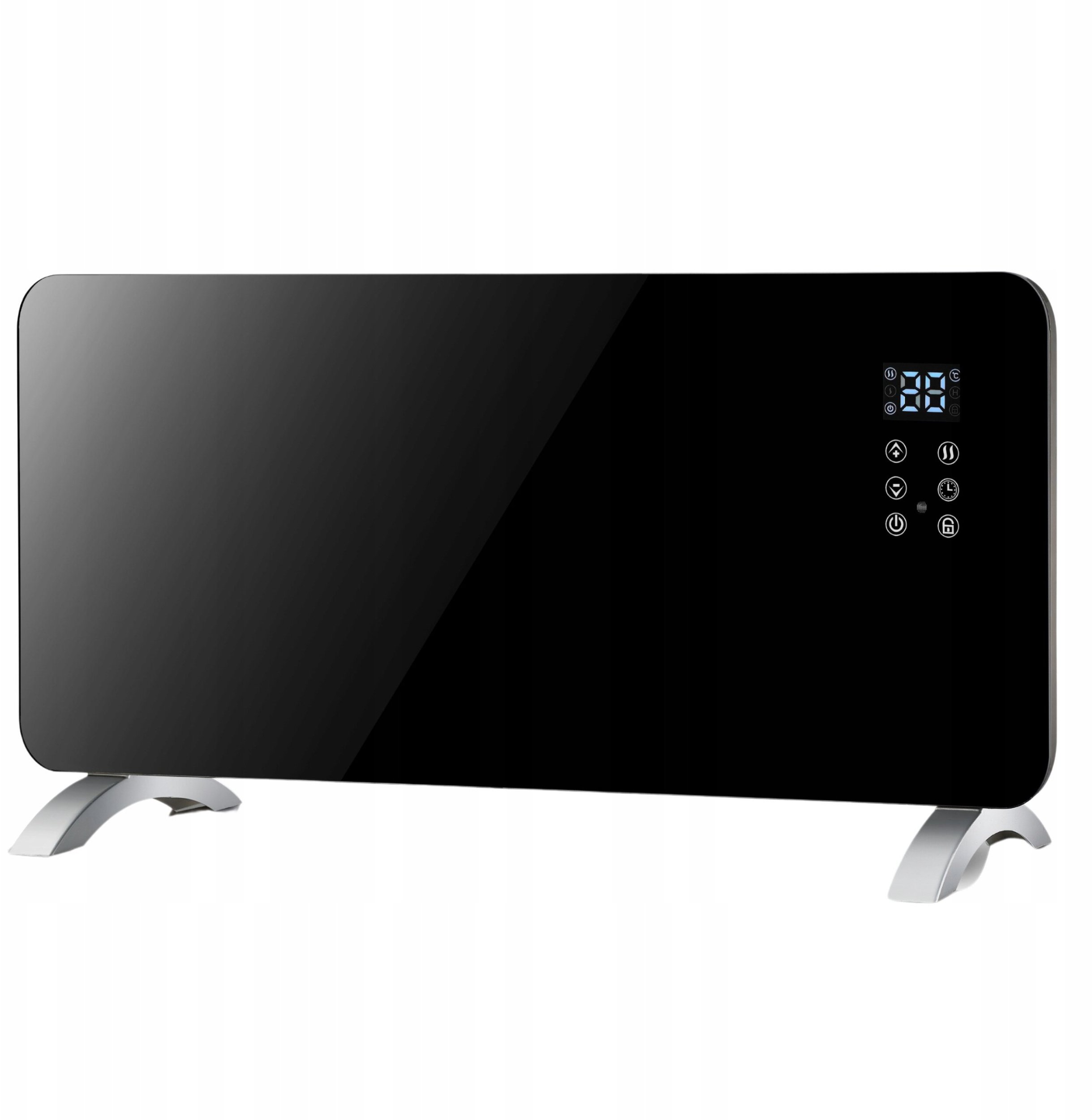 Grzejnik Volteno GRZEJNIK KONWEKTOROWY SZKLANY LED MOCNY 2000W VO2465 CZARNY PILOT