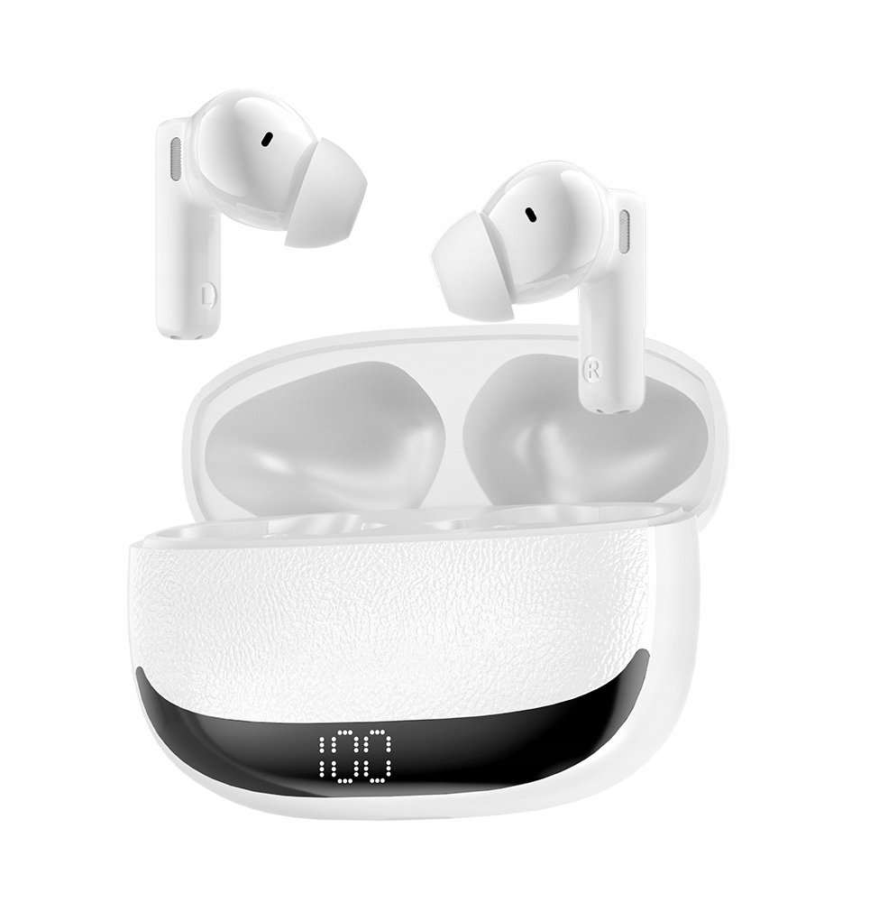Słuchawki XO BWOO słuchawki Bluetooth BW40 TWS ANC z wyświetlaczem lcd białe