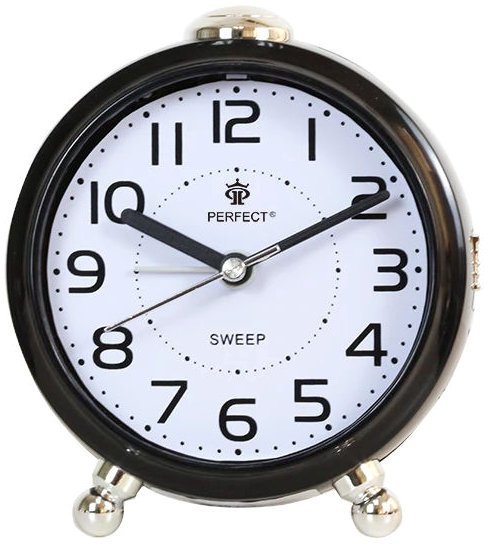 Perfect Budzik BB08902 czarny 8,5 cm drzemka podświetlenie cichy chód