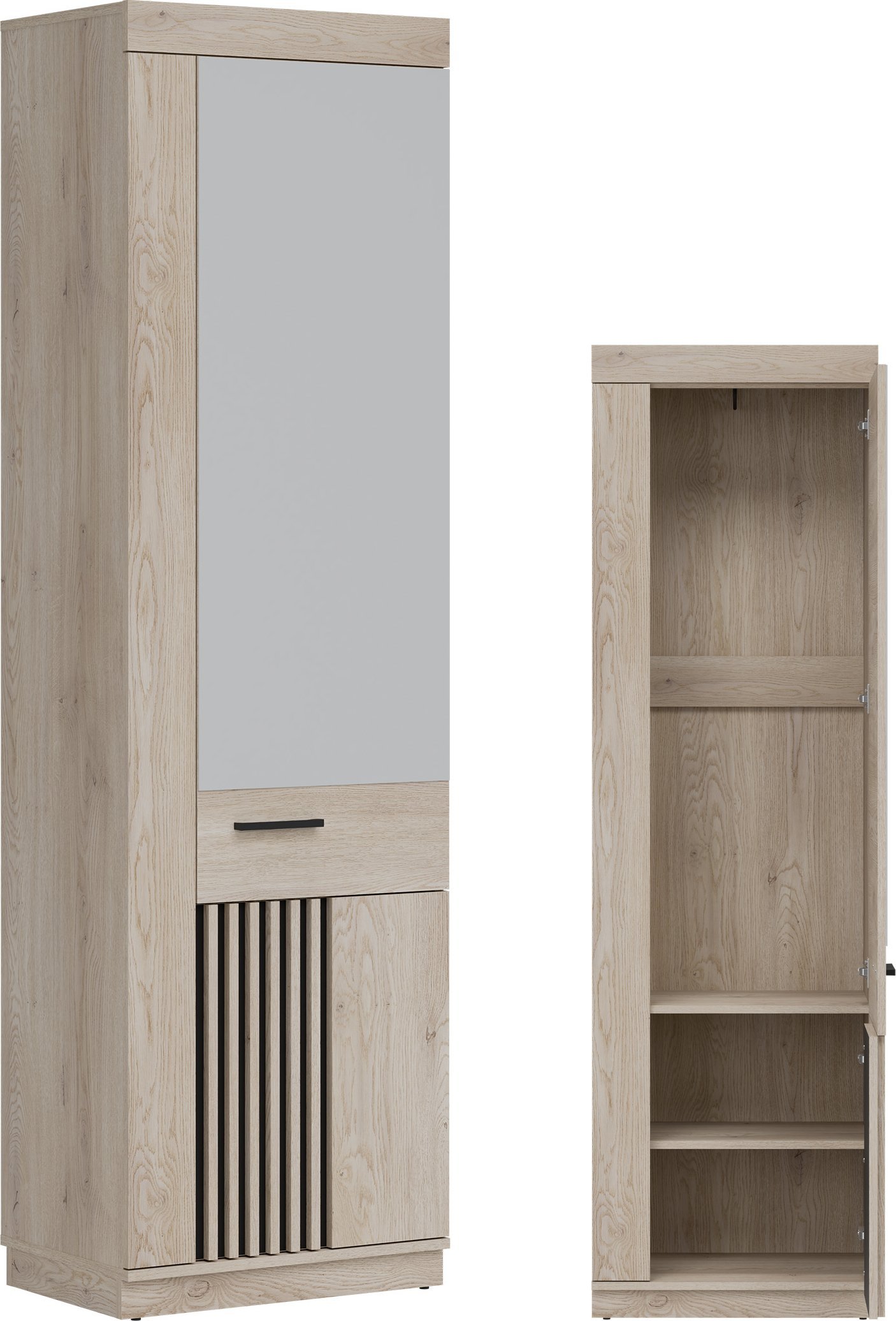 BogFran Szafka z lustrem L/P na ubrania do przedpokoju Dąb Lamele Loft MATI MI14