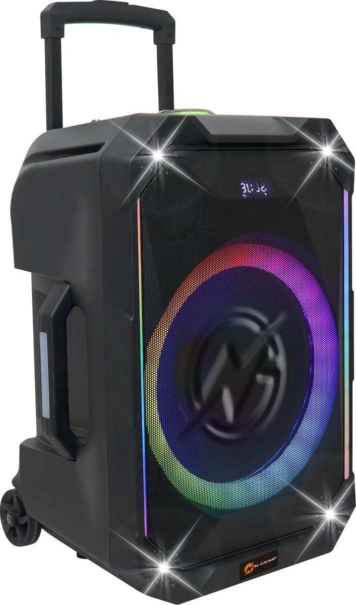 N-GEAR THE FLASH 1540 - Karaoke Speaker - 15" Woofer - Bluetooth - LED Lichtshow - Incl. Draadloze Microfoons