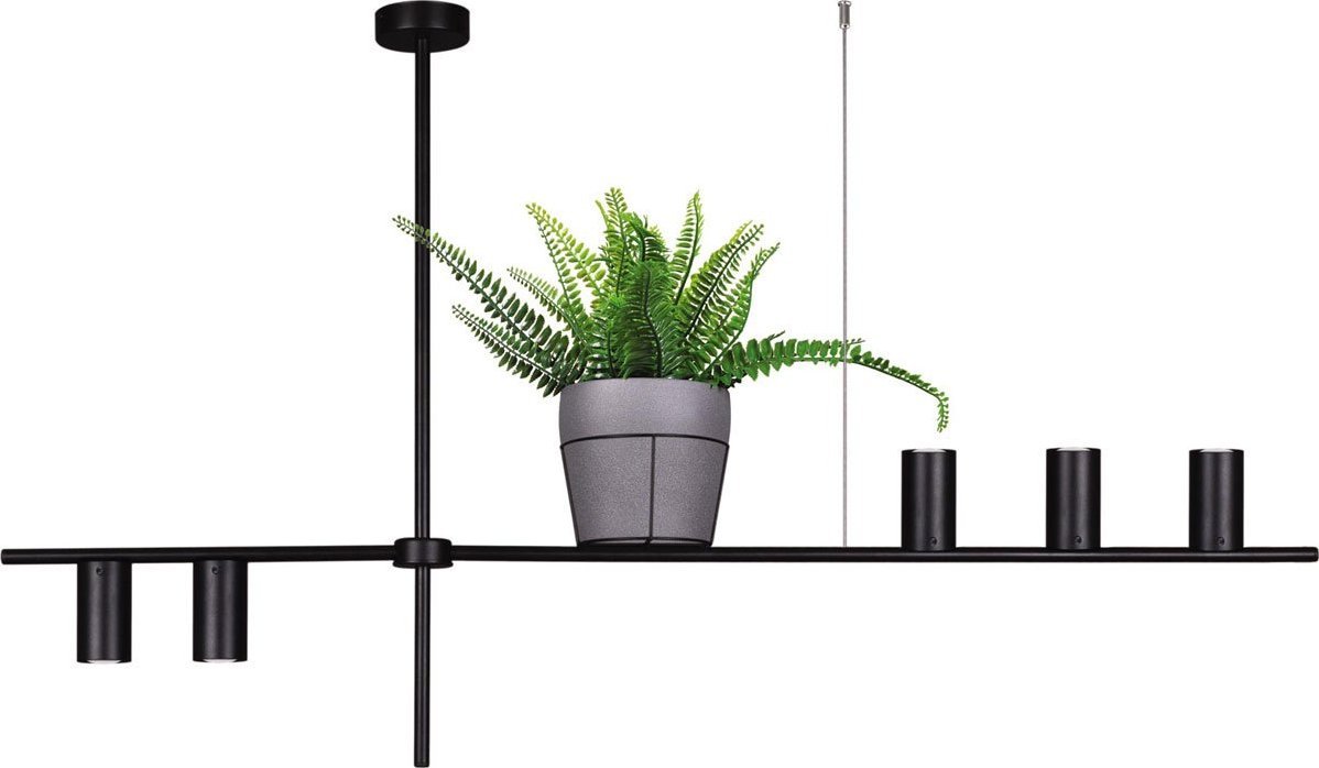 Lampa wisząca Lumes Duża czarna lampa wisząca z kwietnikiem - S076-Flivo