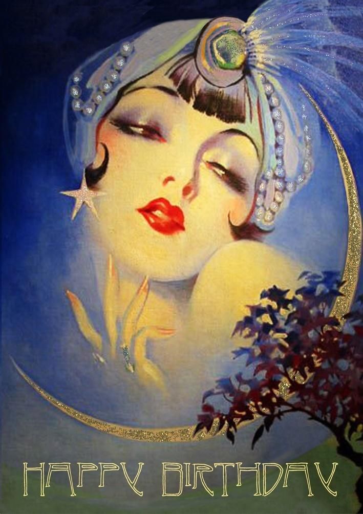 Madame Treacle Karnet B6 brokat z kopertą Urodziny Dżin