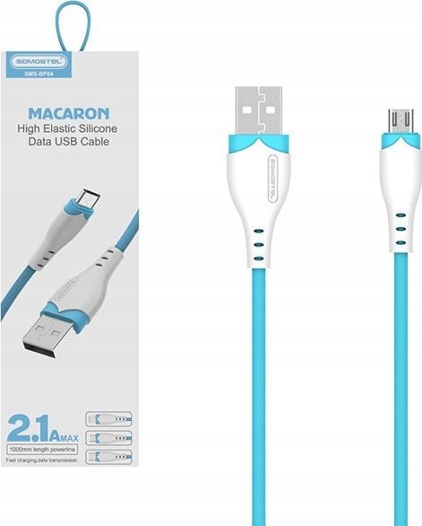 Kabel USB Somostel microUSB - 1.2 m Niebieski (30429)