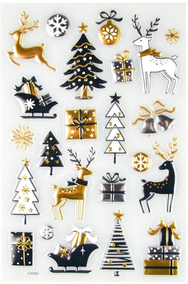 Świąteczne naklejki 3D Glamour