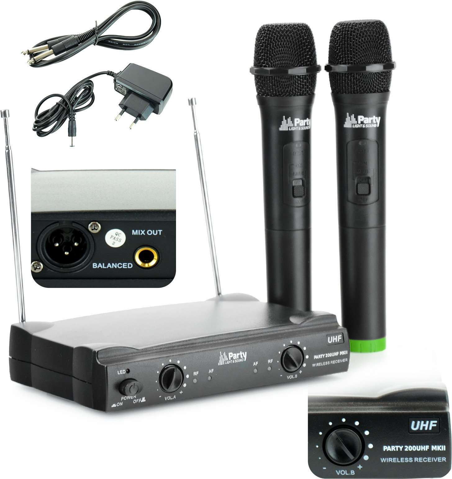 Bezprzewodowy zestaw 2x mikrofon PARTY-200UHF-MKII one size