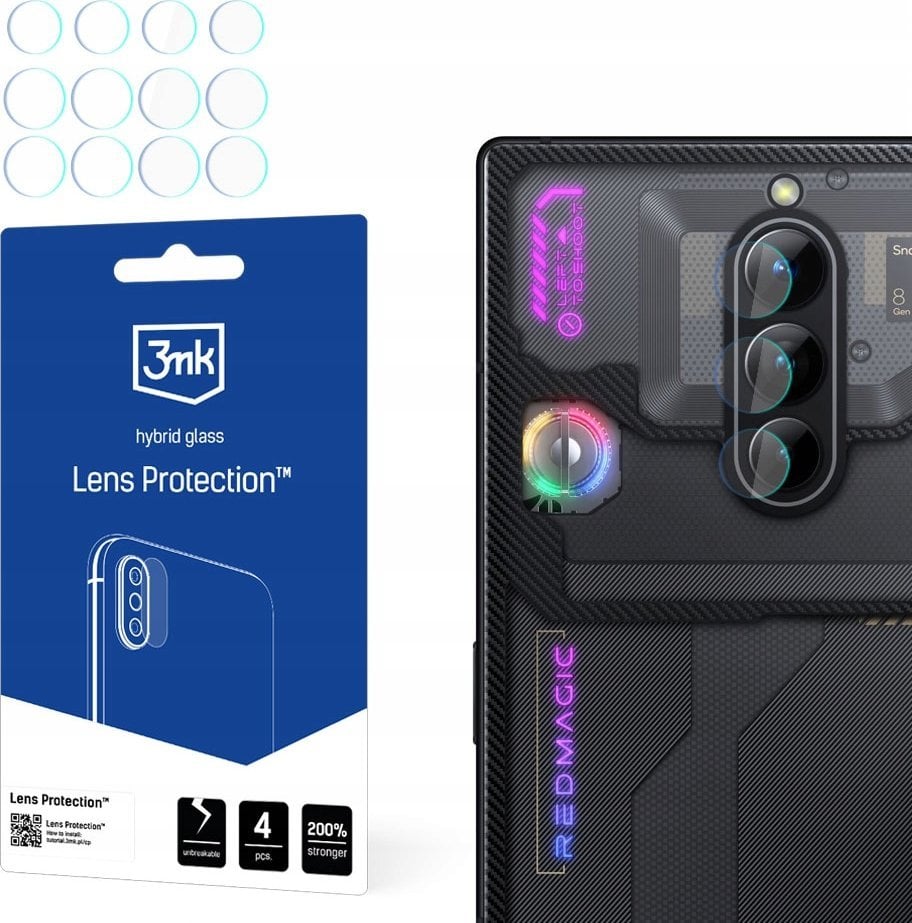 3MK 3MK Lens Protect Nubia Red Magic 8 Pro/ 8 Pro+/ 8s Pro Ochrona na obiektyw aparatu 4szt